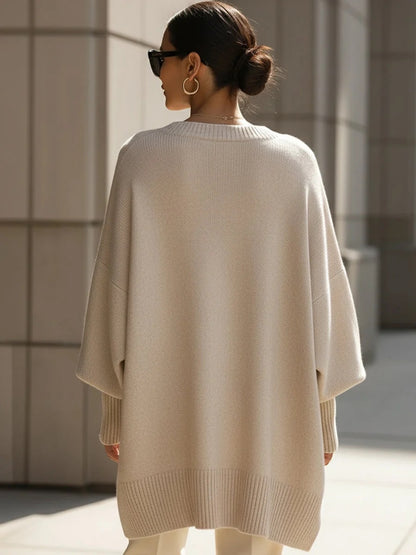 Clarisse - Maglione drappeggiato oversize con collo largo