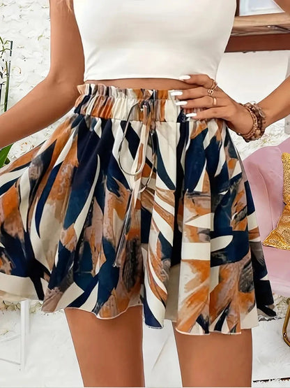 Mia - Shorts larghi stampati con coulisse regolabile