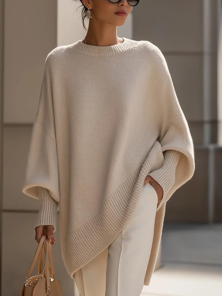 Clarisse - Maglione drappeggiato oversize con collo largo