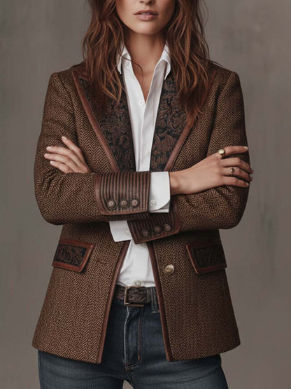 Gisèle - Blazer con Inserti a Motivo Chevron