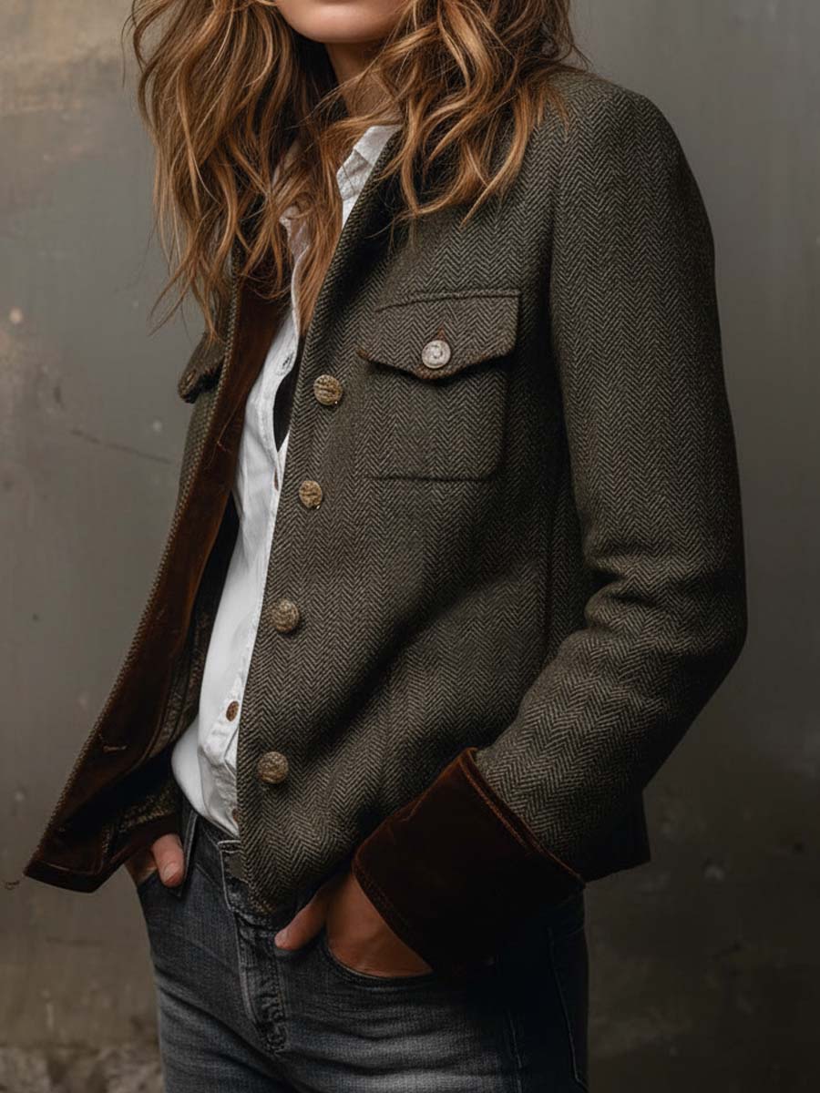 Ines - Blazer Vintage a Spina di Pesce
