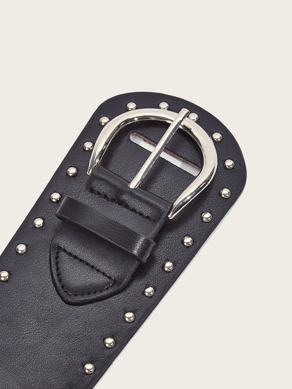 Cintura stile punk con borchie e fibbia a scatto