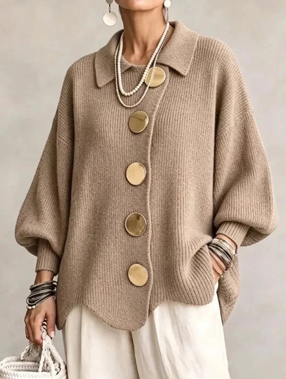 Karina - Cardigan oversize con colletto e bottoni