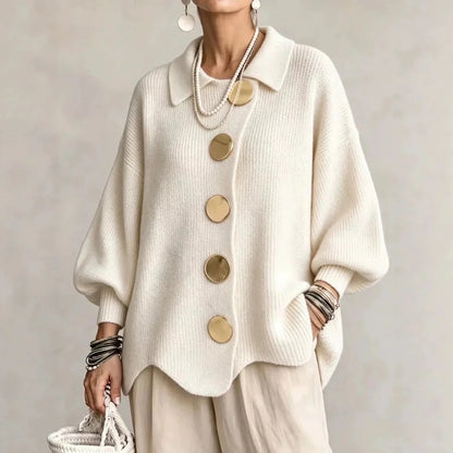 Karina - Cardigan oversize con colletto e bottoni