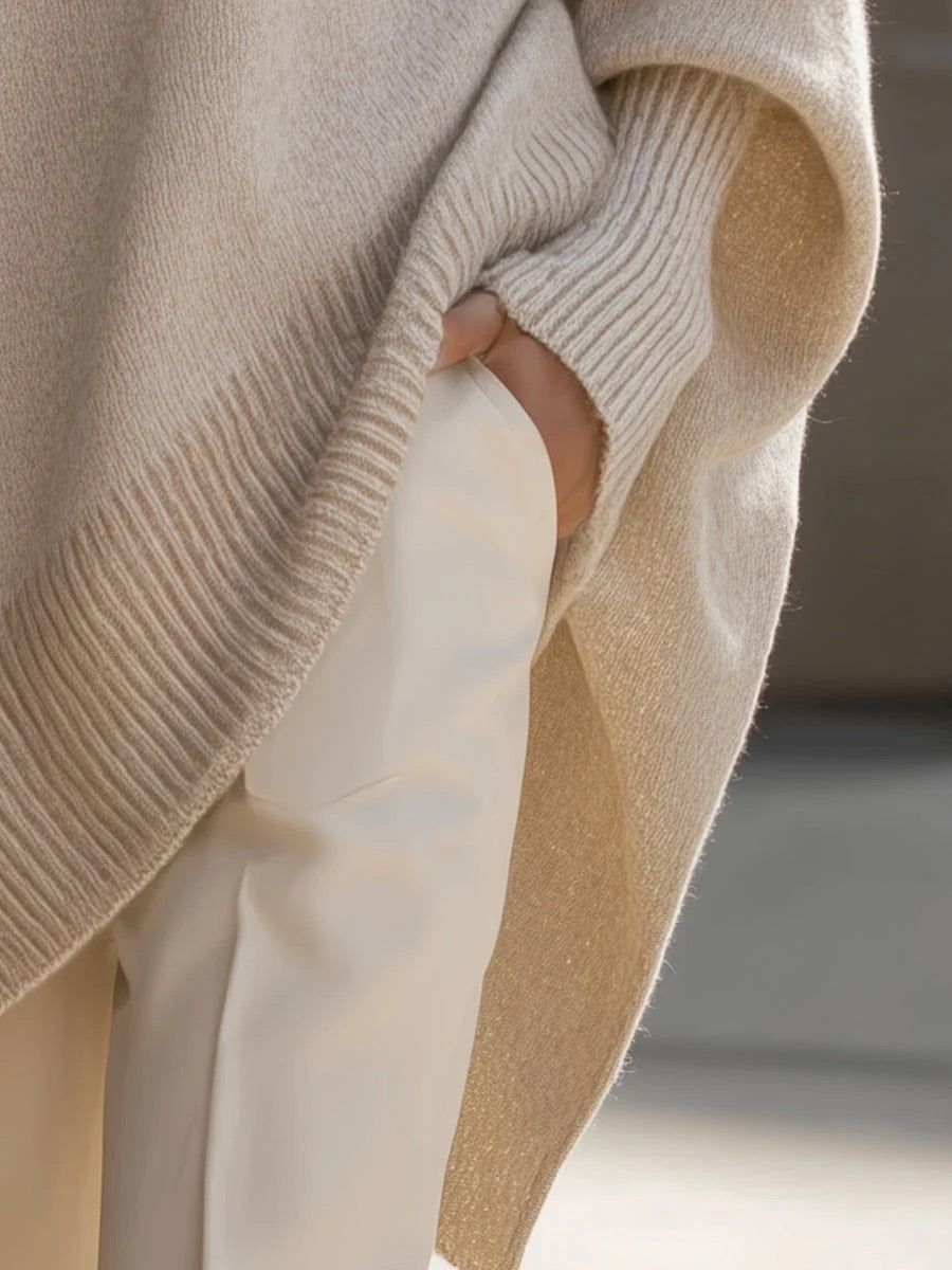 Clarisse - Maglione drappeggiato oversize con collo largo
