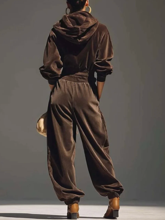 Chiara - Completo felpa e pantaloni ampi in velluto