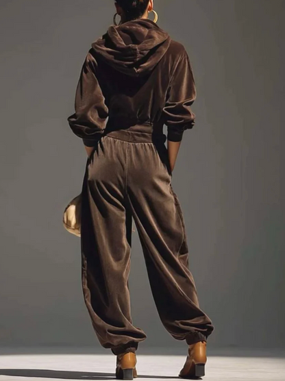 Chiara - Completo felpa e pantaloni ampi in velluto