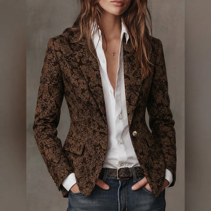 Stella - Blazer Sciancrato in Jacquard Paisley