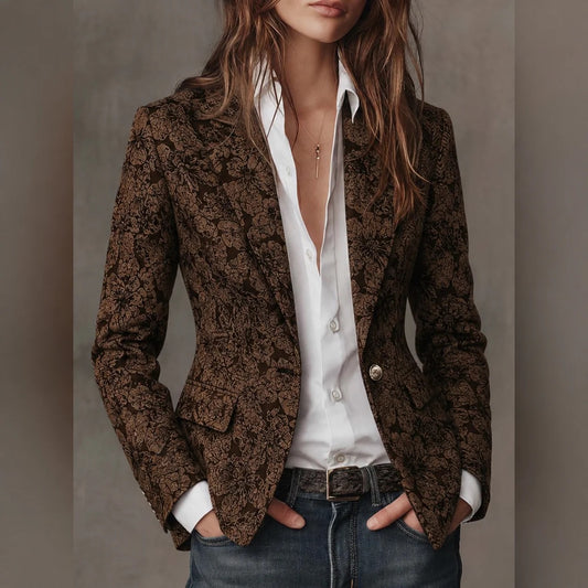 Stella - Blazer Sciancrato in Jacquard Paisley