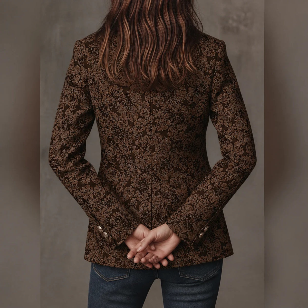 Stella - Blazer Sciancrato in Jacquard Paisley