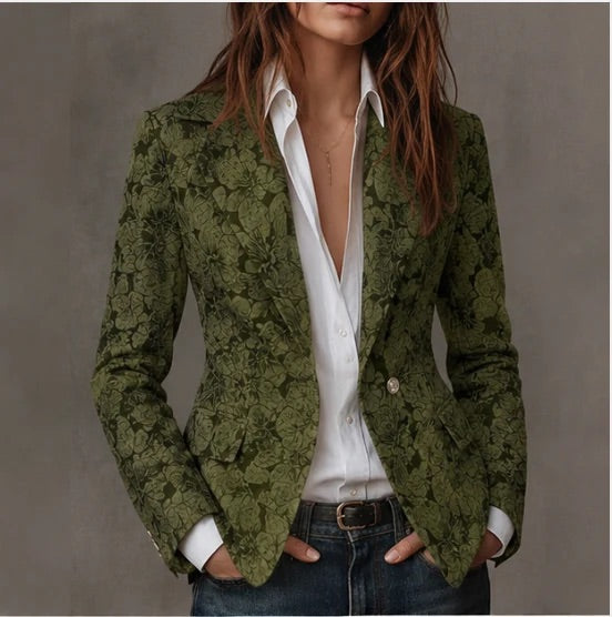 Stella - Blazer Sciancrato in Jacquard Paisley