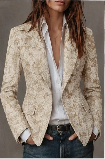 Stella - Blazer Sciancrato in Jacquard Paisley