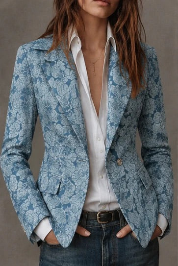 Stella - Blazer Sciancrato in Jacquard Paisley