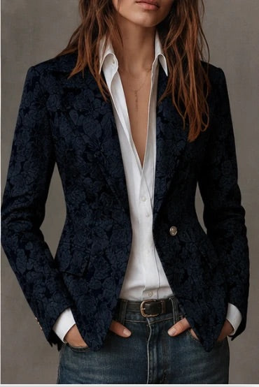Stella - Blazer Sciancrato in Jacquard Paisley
