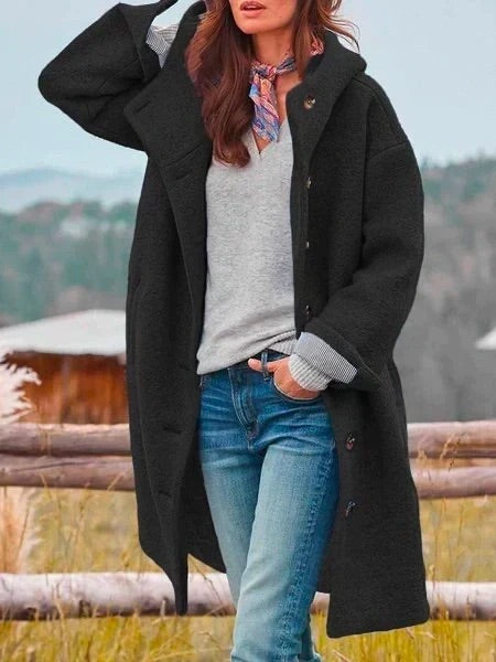 Giada - Giacca oversize monopetto con cappuccio