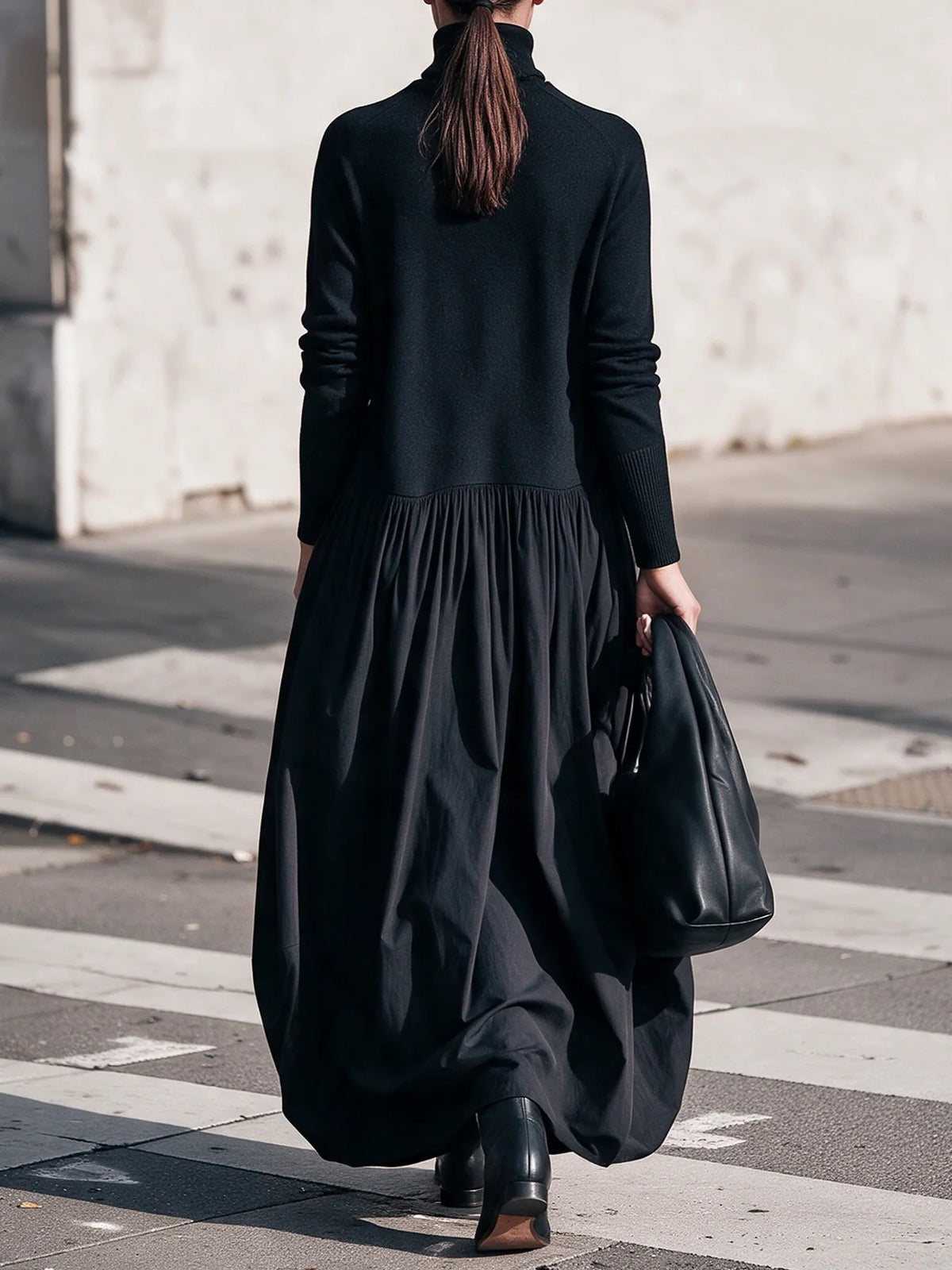Ottavia - Abito Lungo Oversize a Collo Alto
