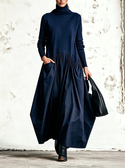 Ottavia - Abito Lungo Oversize a Collo Alto