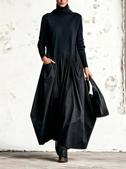 Ottavia - Abito Lungo Oversize a Collo Alto