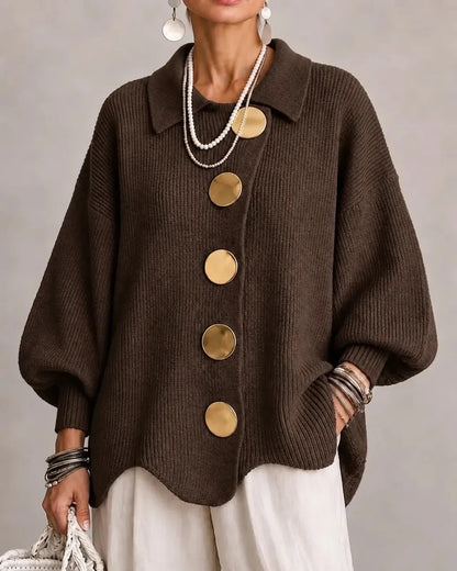 Karina - Cardigan oversize con colletto e bottoni