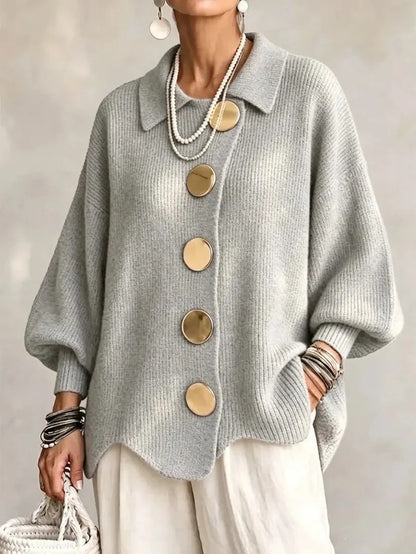 Karina - Cardigan oversize con colletto e bottoni