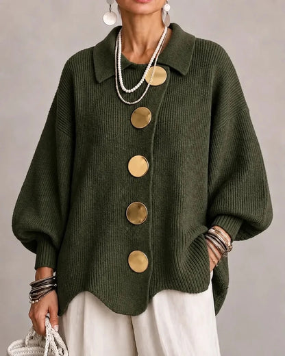 Karina - Cardigan oversize con colletto e bottoni